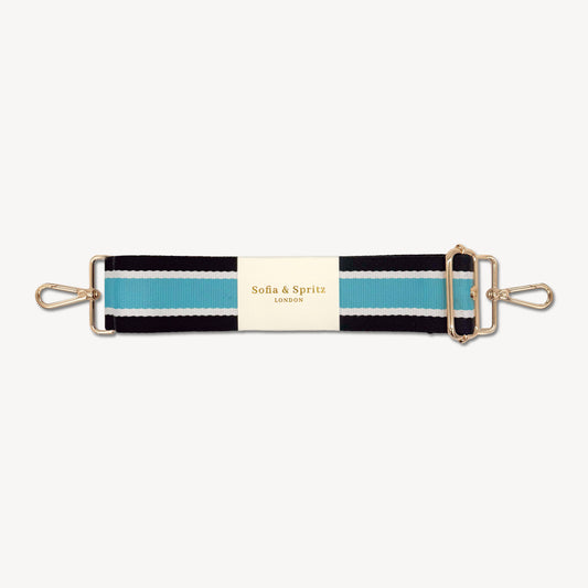 Sky Blue & Black Stripe Strap