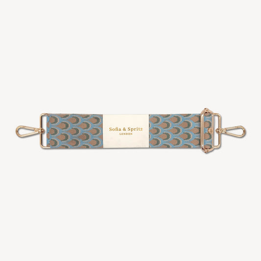 Sky Blue & Stone Peacock Strap