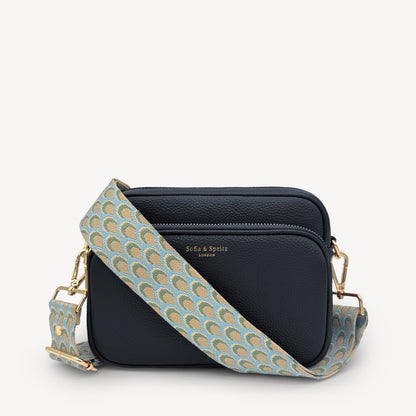 Sky Blue & Stone Peacock Strap