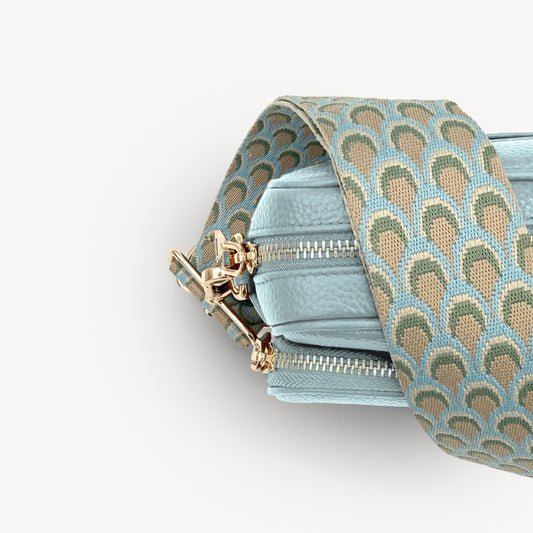 Sky Blue & Stone Peacock Strap