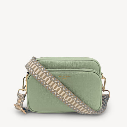 Taupe & White Stitch Strap