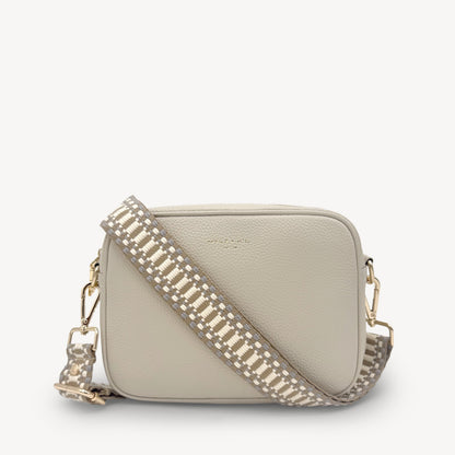 Taupe & White Stitch Strap