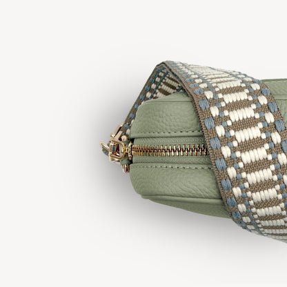 Taupe & White Stitch Strap