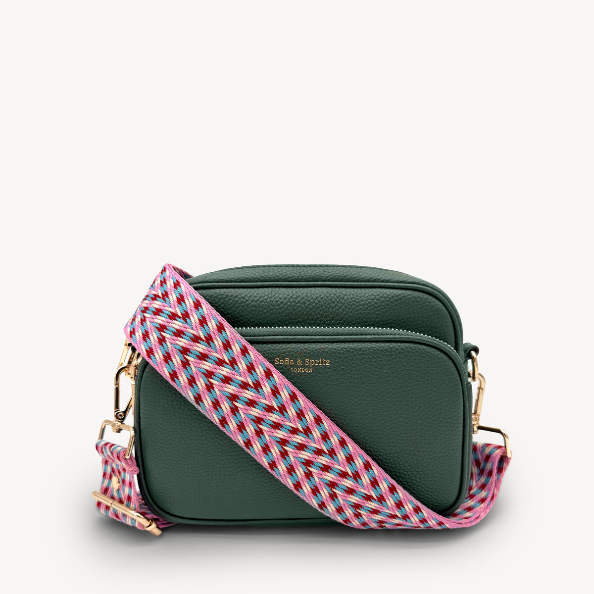Pink & Blue Herringbone Strap