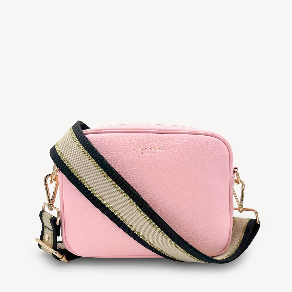 Black, Beige & Gold Stripe Strap