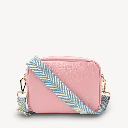 Sky Blue & White Chevron Strap