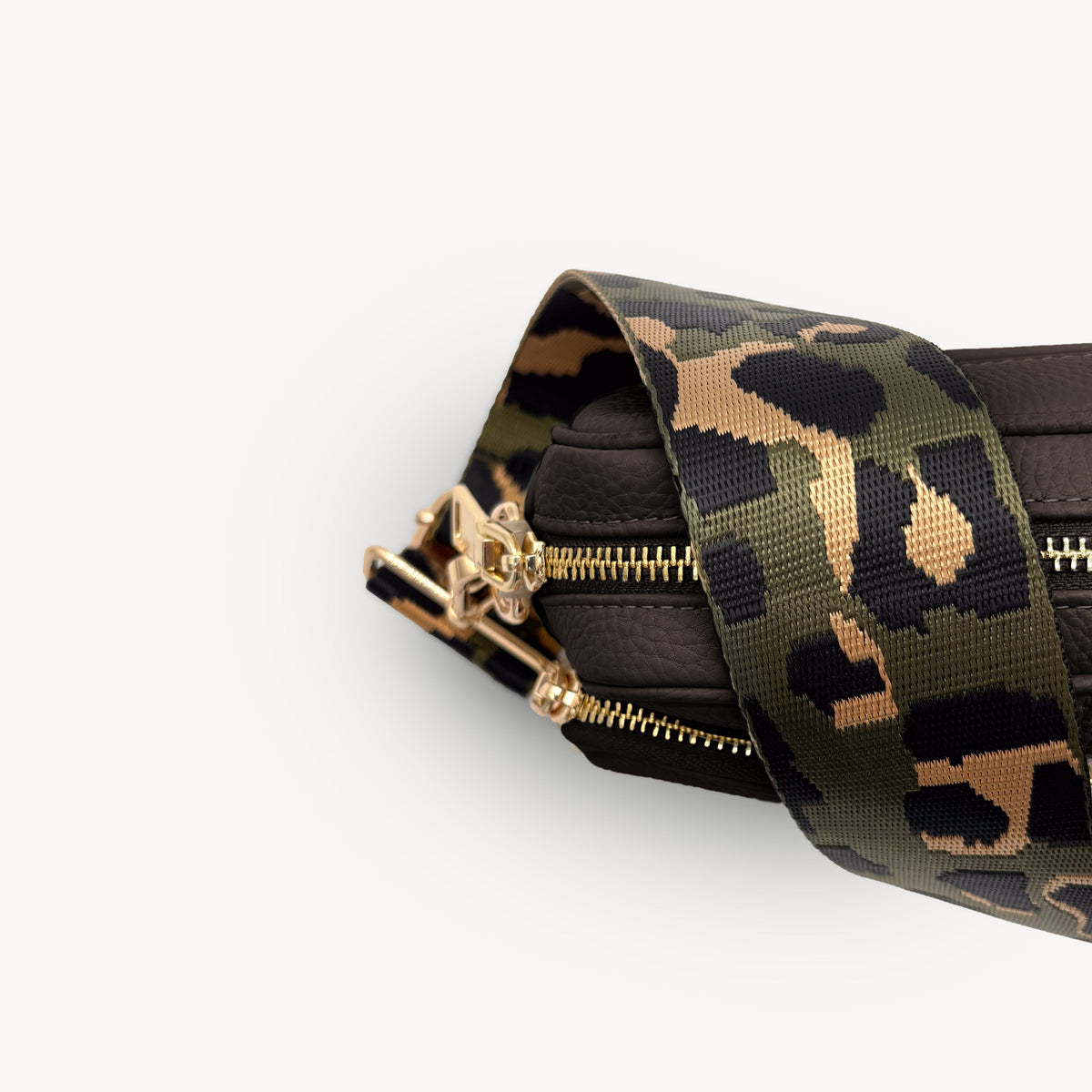 Olive Green & Gold Leopard Strap