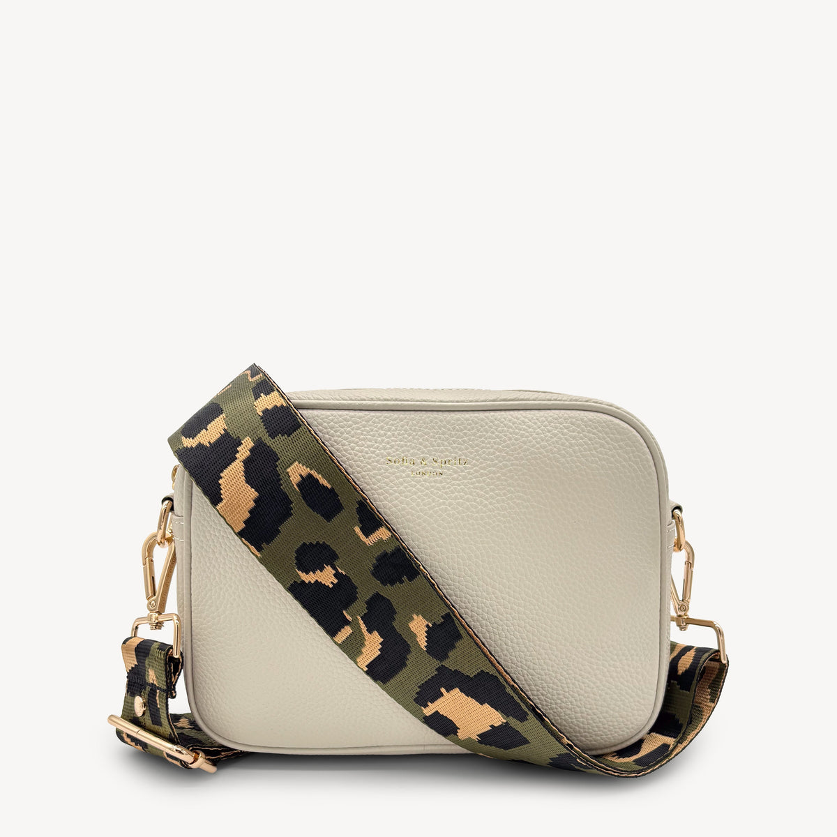 Olive Green & Gold Leopard Strap