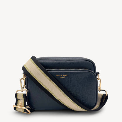 Black, Beige & Gold Stripe Strap