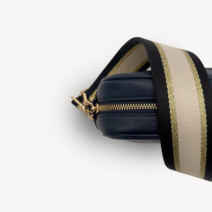 Black, Beige & Gold Stripe Strap