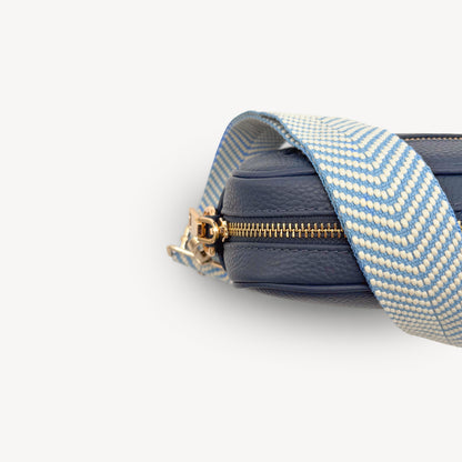 Sky Blue & White Chevron Strap