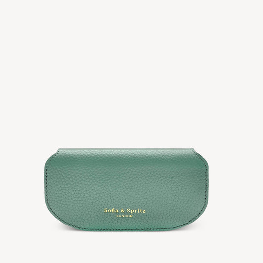 Slim Leather Glasses Case - Jade Green