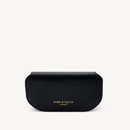 Slim Leather Glasses Case - Black