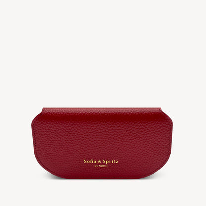 Slim Leather Glasses Case - Deep Cherry Red