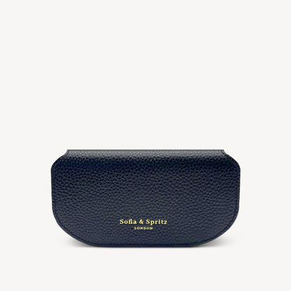 Slim Leather Glasses Case - Navy