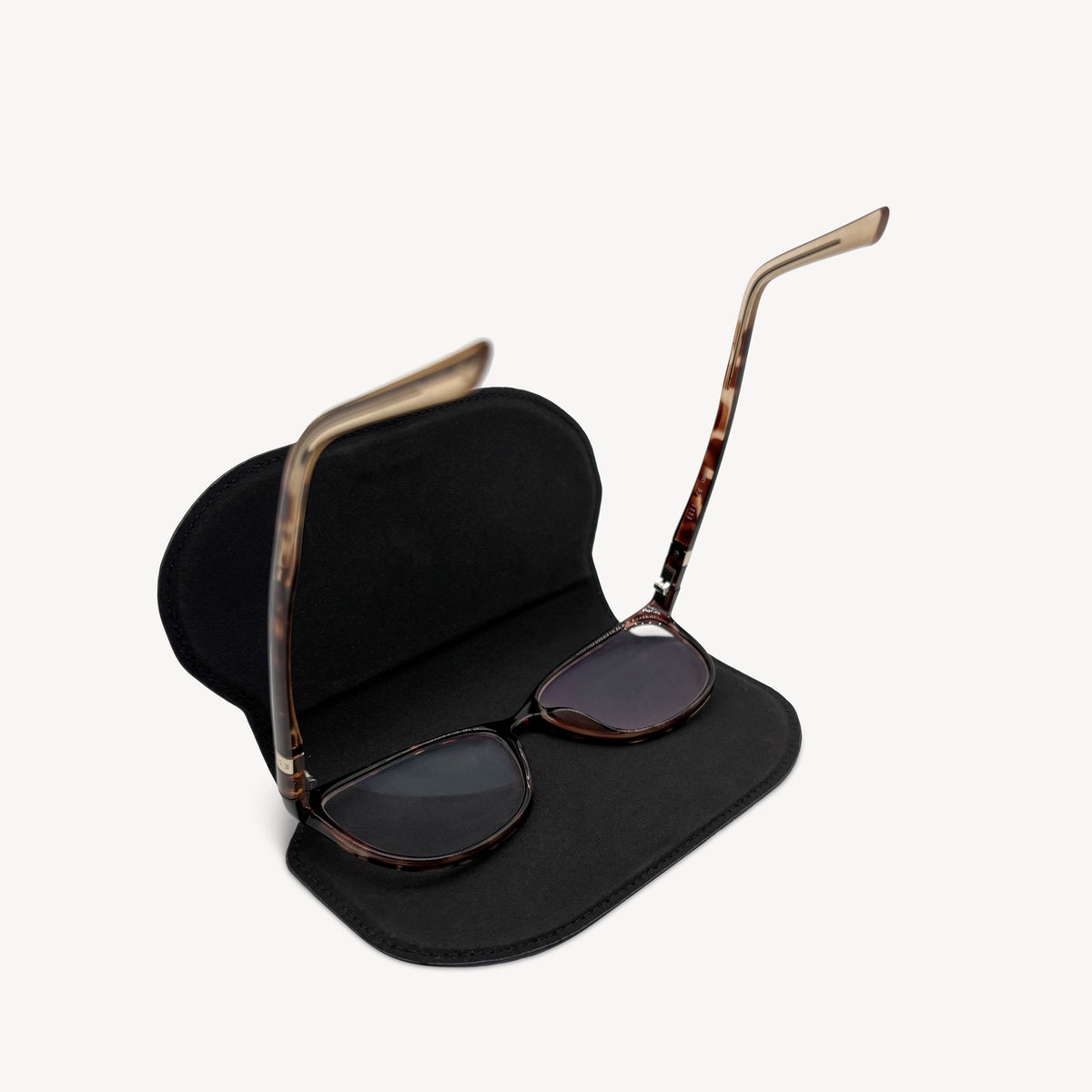 Slim Leather Glasses Case - Navy