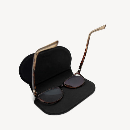 Slim Leather Glasses Case - Navy