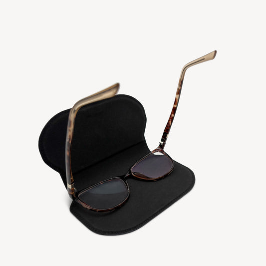 Slim Leather Glasses Case - Navy