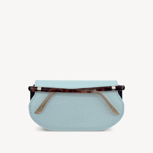 Slim Leather Glasses Case - Sky Blue