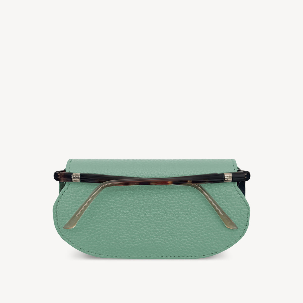 Slim Leather Glasses Case - Jade Green