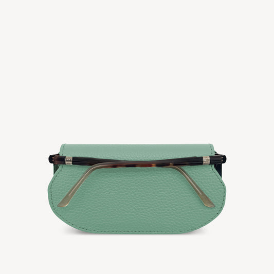 Slim Leather Glasses Case - Jade Green