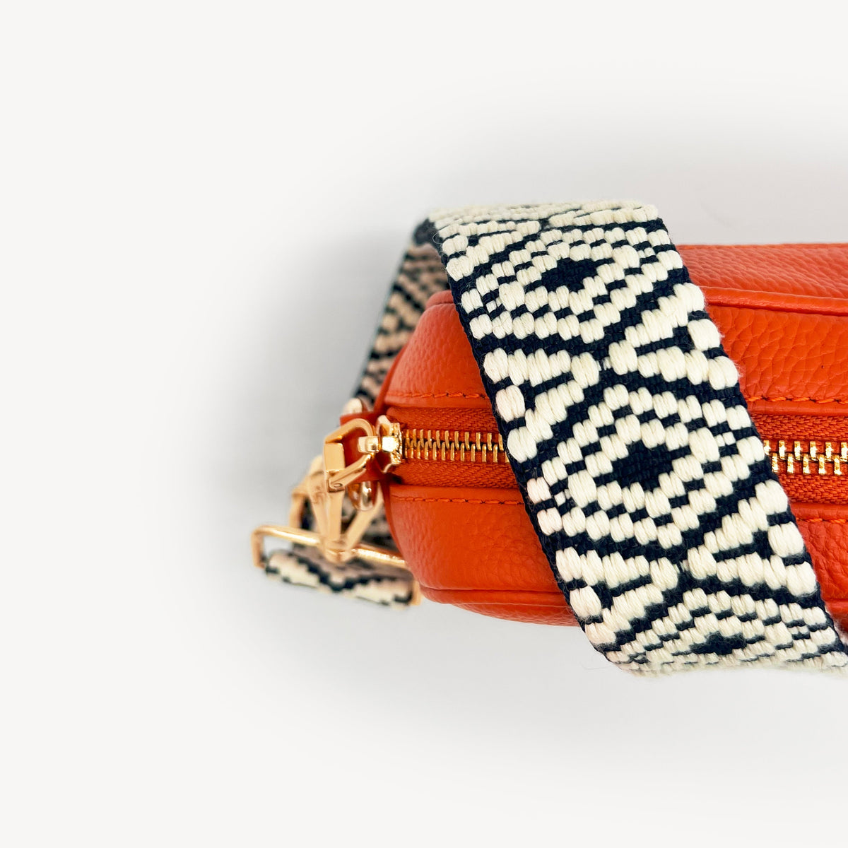 Navy & White Embroidered Strap