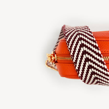 Burgundy & White Chevron Strap