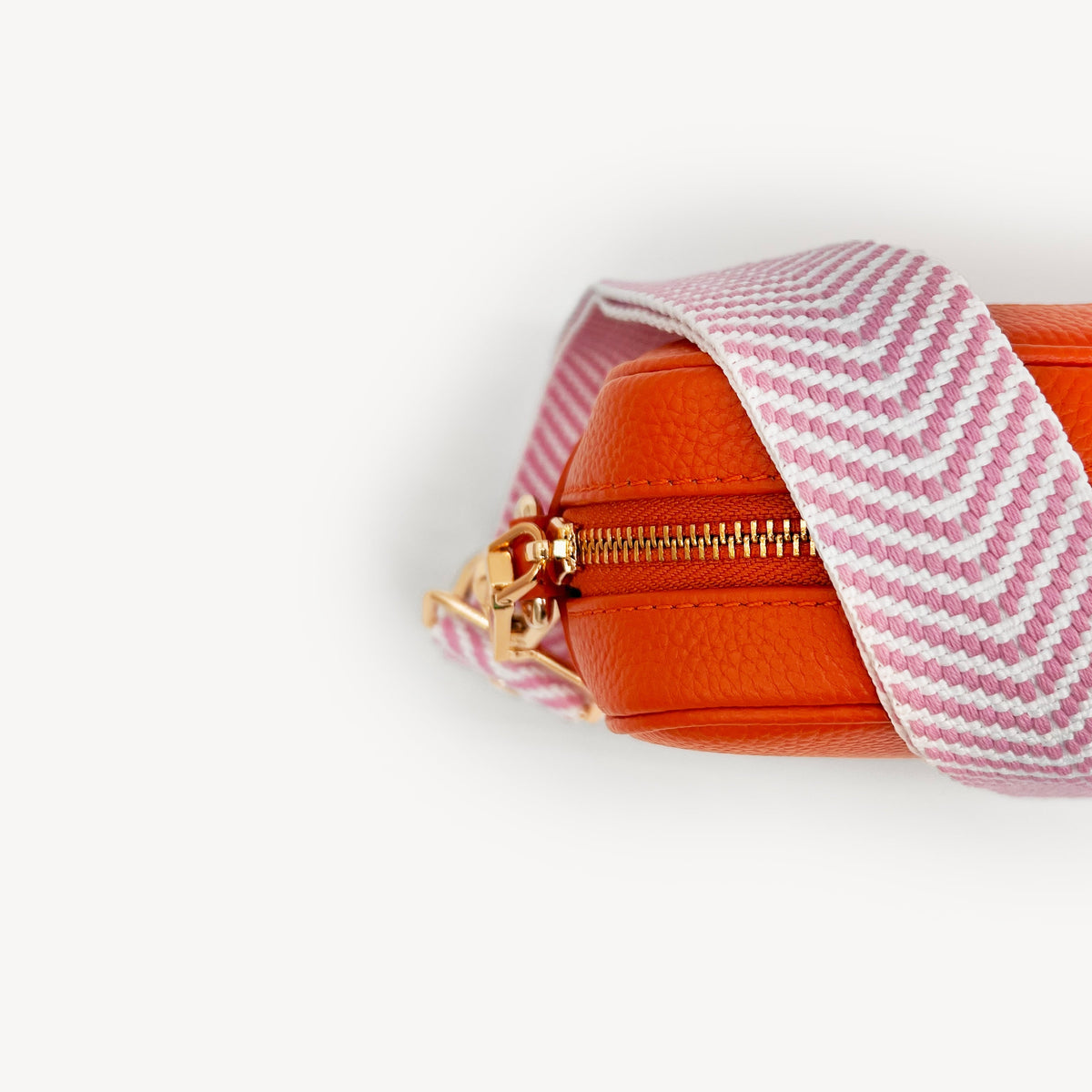 Pale Pink & White Chevron Strap