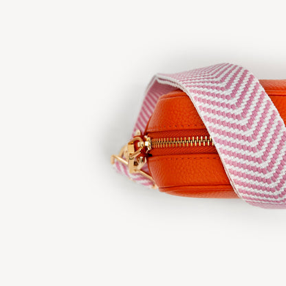 Pale Pink & White Chevron Strap