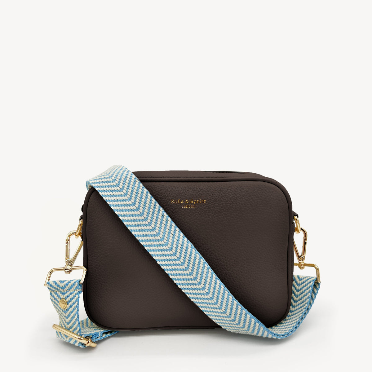 Sky Blue & White Chevron Strap