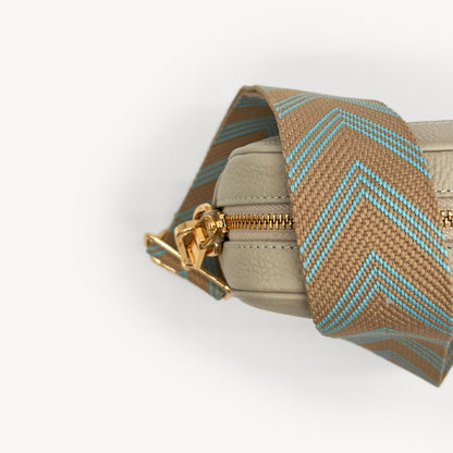 Pale Blue & Tan Arrow Strap