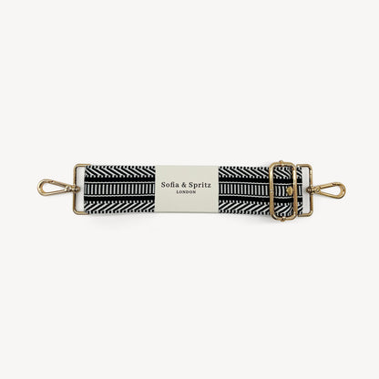Black & White Stripe Aztec Strap