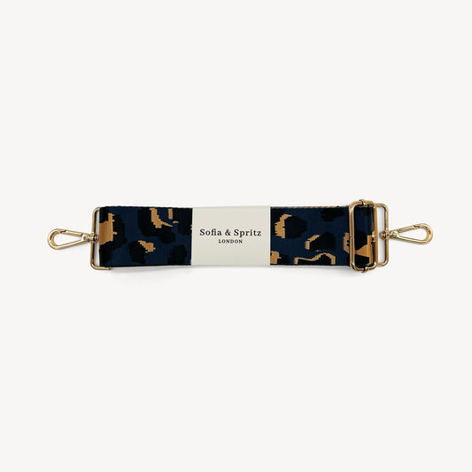 Navy & Gold Leopard Strap