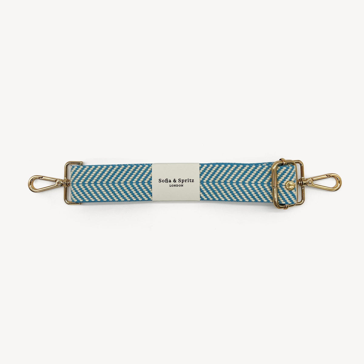 Sky Blue & White Chevron Strap