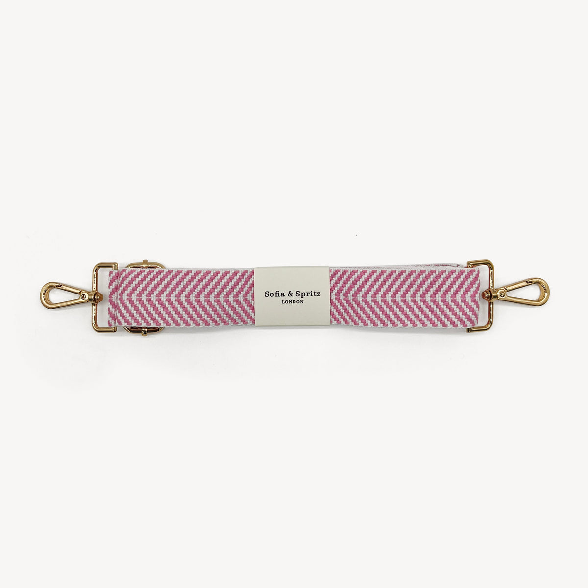 Pale Pink & White Chevron Strap