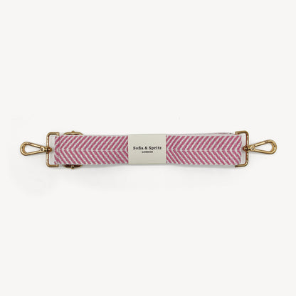 Pale Pink & White Chevron Strap