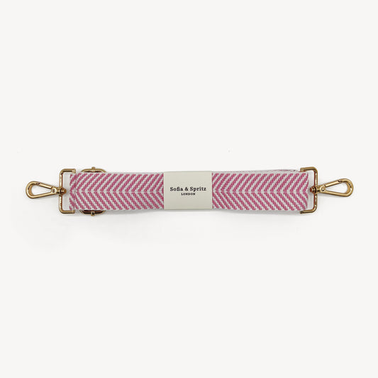 Pale Pink & White Chevron Strap