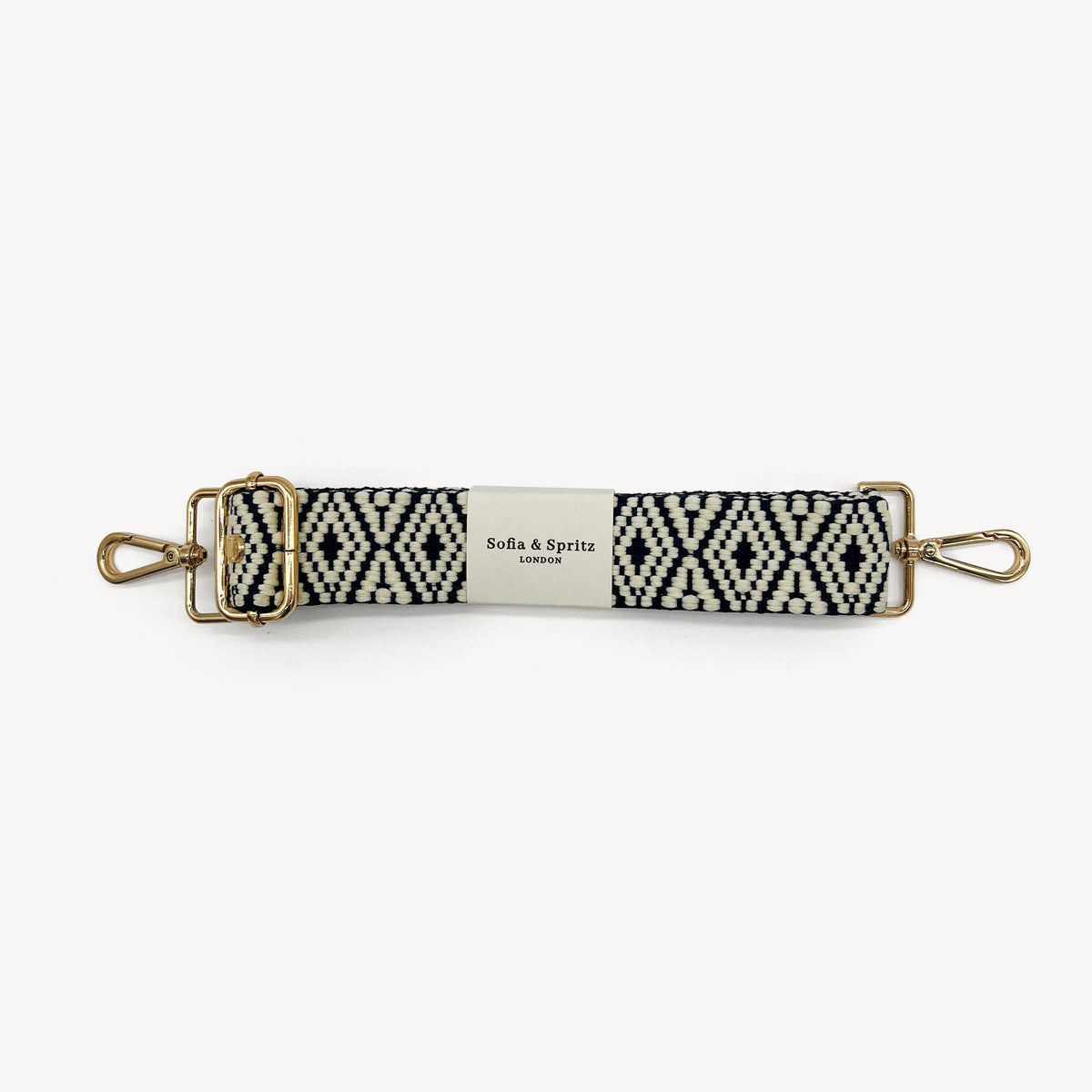 Navy & White Embroidered Strap