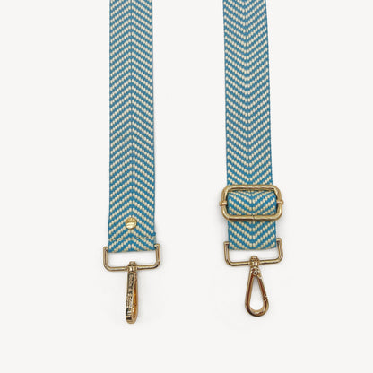 Sky Blue & White Chevron Strap