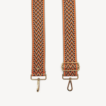 Orange, Black & Stone Aztec Strap