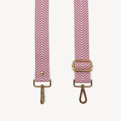 Pale Pink & White Chevron Strap