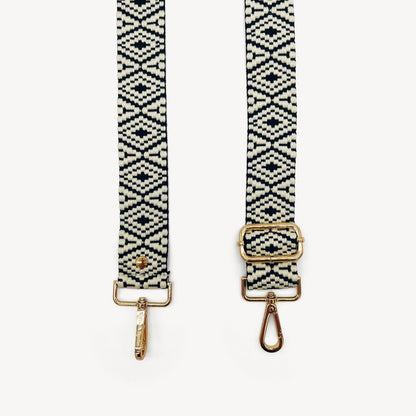 Navy & White Embroidered Strap